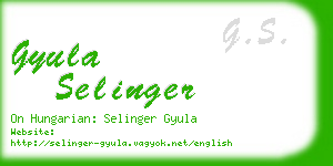 gyula selinger business card